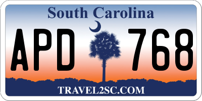 SC license plate APD768