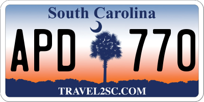 SC license plate APD770