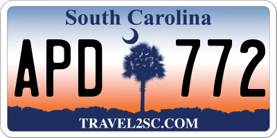 SC license plate APD772