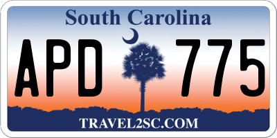 SC license plate APD775