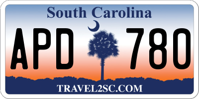SC license plate APD780