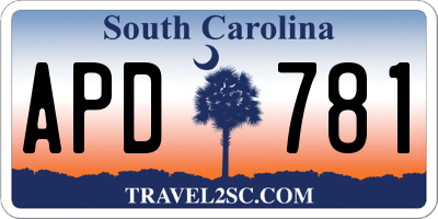 SC license plate APD781