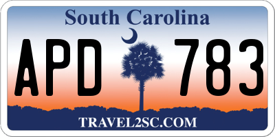 SC license plate APD783