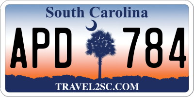 SC license plate APD784