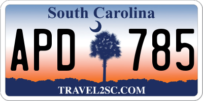 SC license plate APD785