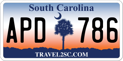 SC license plate APD786