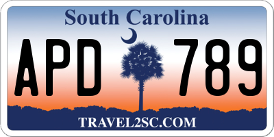 SC license plate APD789