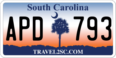 SC license plate APD793
