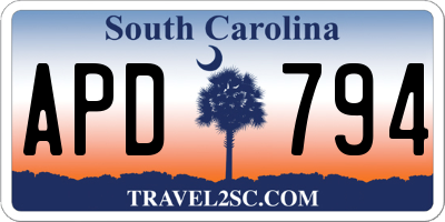 SC license plate APD794