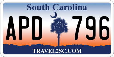 SC license plate APD796