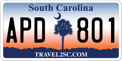 SC license plate APD801