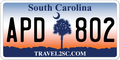 SC license plate APD802