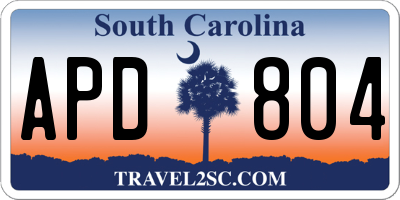 SC license plate APD804