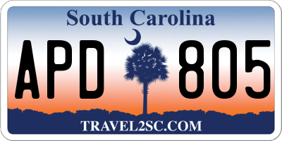 SC license plate APD805