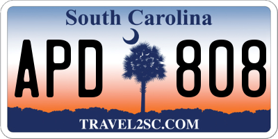 SC license plate APD808