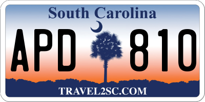 SC license plate APD810
