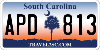 SC license plate APD813