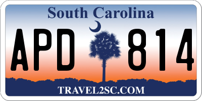 SC license plate APD814