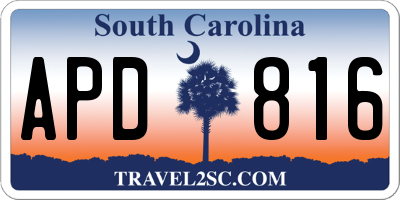 SC license plate APD816