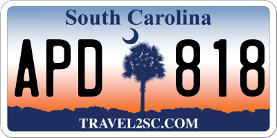 SC license plate APD818