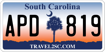 SC license plate APD819