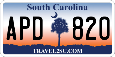SC license plate APD820