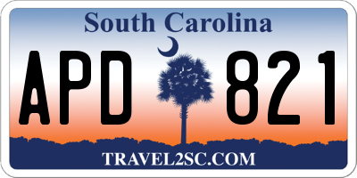 SC license plate APD821