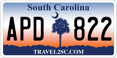 SC license plate APD822
