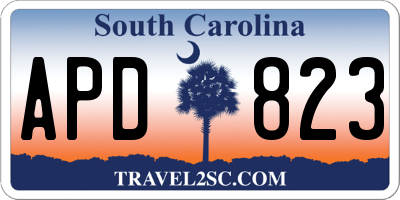 SC license plate APD823
