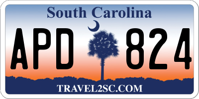 SC license plate APD824