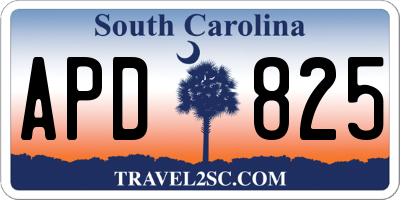SC license plate APD825