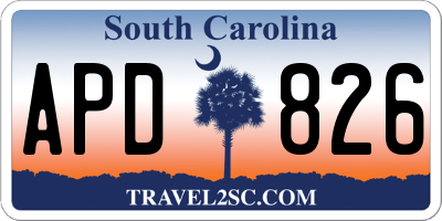 SC license plate APD826