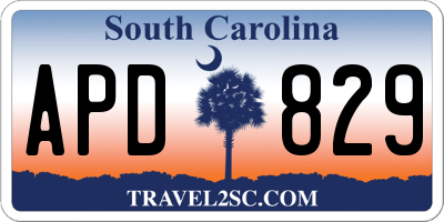 SC license plate APD829