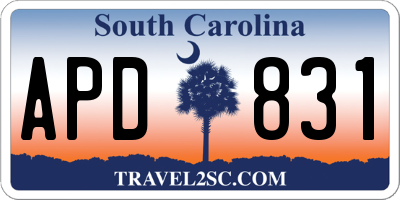 SC license plate APD831