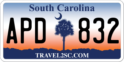 SC license plate APD832