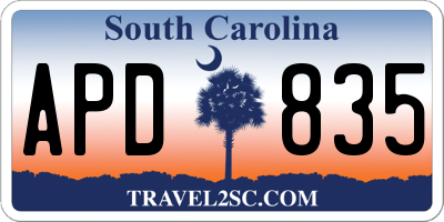 SC license plate APD835