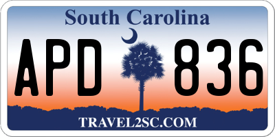 SC license plate APD836