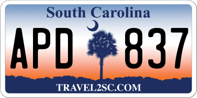 SC license plate APD837