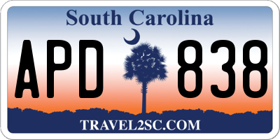 SC license plate APD838