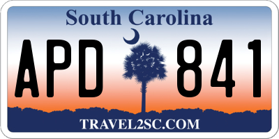 SC license plate APD841