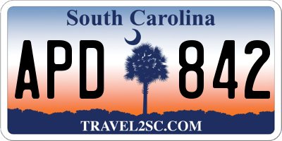 SC license plate APD842