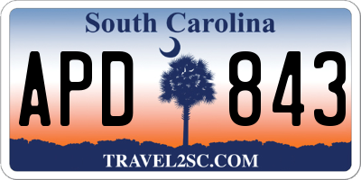 SC license plate APD843