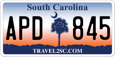 SC license plate APD845