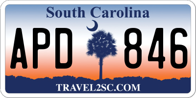 SC license plate APD846