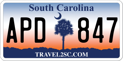 SC license plate APD847