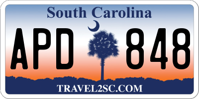 SC license plate APD848