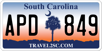 SC license plate APD849