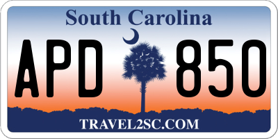 SC license plate APD850