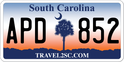 SC license plate APD852