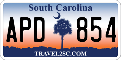 SC license plate APD854